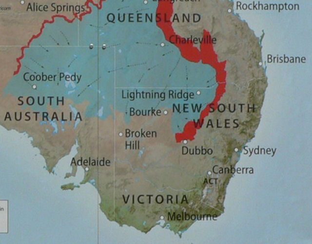 map of Lightning Ridge